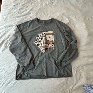 Gray Graphic Long Sleeve Women’s Shirt